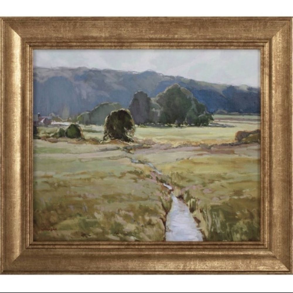 Studio McGee 16” x 14” Summer Pasture Framed Wall Art Brass